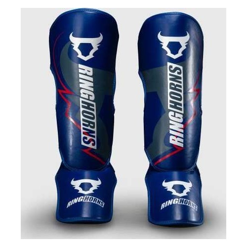 Ringhorns Charger by Venum Shin Guards - Navy Blue/Red