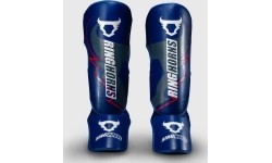 Ringhorns Charger by Venum Shin Guards - Navy Blue/Red