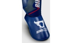 Ringhorns Charger by Venum Shin Guards - Navy Blue/Red