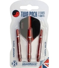 Dart Shaft & Flight Set Harrows Twin Pack Medium - Red