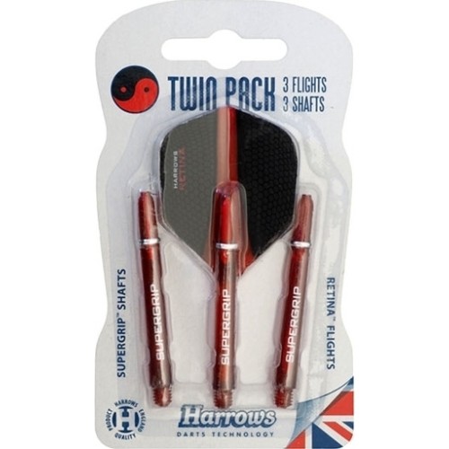 Dart Shaft & Flight Set Harrows Twin Pack Medium - Red