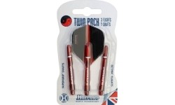 Zestaw shaftów i piórek do darta Harrows Twin Pack Medium - Czerwony