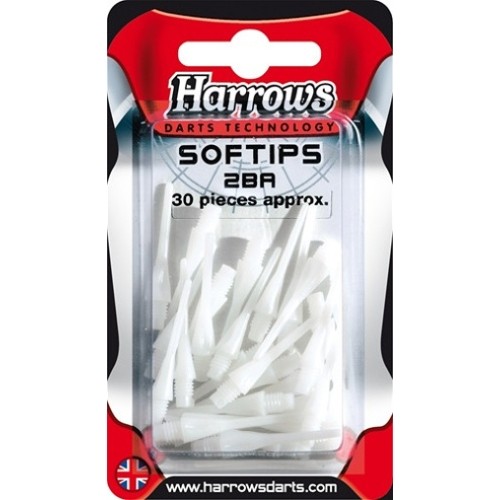 Dart Tips Harrows Dimple Soft 2BA – 30 Pcs. - White