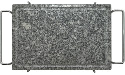 Grilovací deska žulová GRANIT L s drážkou a držákem 30x20x1,65cm