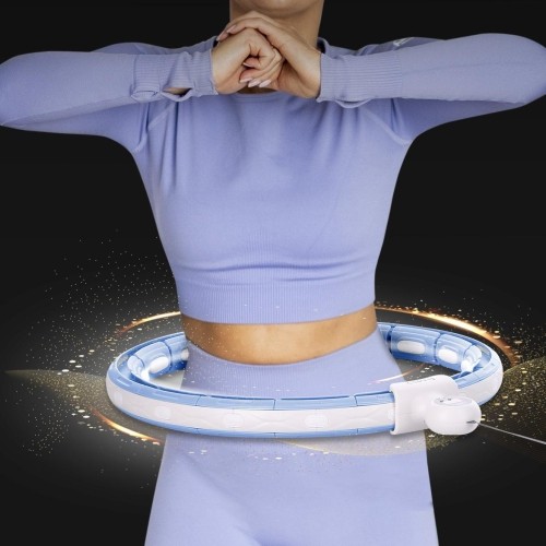 ZESTAW HULA HOOP MAGNETYCZNY NIEBIESKI HHM15 Z OBCIĄŻNIKIEM + LICZNIK HMS + WSPORNIK TALII BR163 CZERWONY