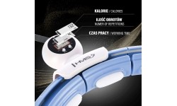 ZESTAW HULA HOOP MAGNETYCZNY NIEBIESKI HHM15 Z OBCIĄŻNIKIEM + LICZNIK HMS + WSPORNIK TALII BR163 CZERWONY