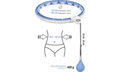 ZESTAW HULA HOOP MAGNETYCZNY NIEBIESKI HHM15 Z OBCIĄŻNIKIEM + LICZNIK HMS + WSPORNIK TALII BR163 CZERWONY