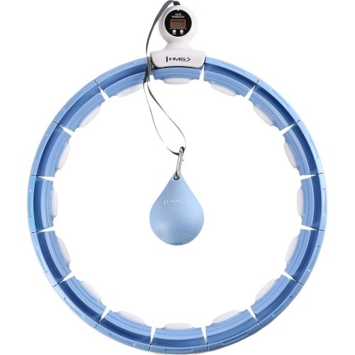 ZESTAW HULA HOOP MAGNETYCZNY NIEBIESKI HHM15 Z OBCIĄŻNIKIEM + LICZNIK HMS + WSPORNIK TALII BR163 CZERWONY