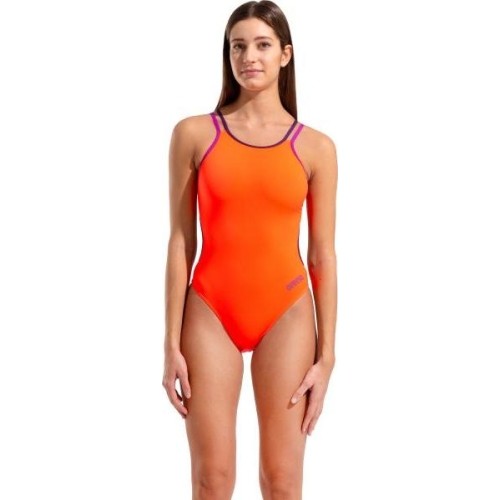 W Solid Double Cross Back Bright Coral-Plum-Very Fuchsia 34 - 499