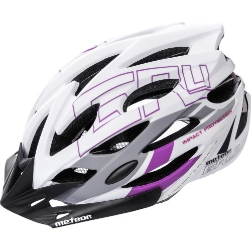 kask rowerowy gruver - White/gray/purple