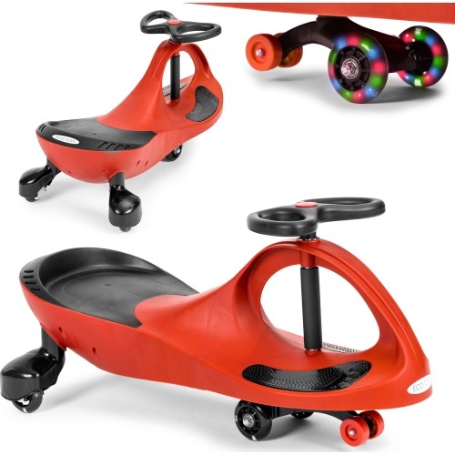Grawitacyjny pojazd dla dzieci z kołami LED, czerwony ECOTOYS