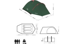 NC6013 GREEN-RED CAMPING TENT ROCKER NILS CAMP