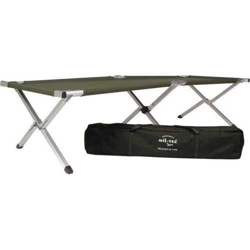 Składane łóżko polowe aluminiowe z torbą Mil-Tec US Style, zielone