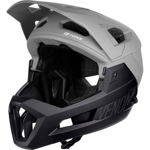 Downhill šalmas FORCE VENOM // dydis: L/XL (58-61 cm) (pilka/juoda)
