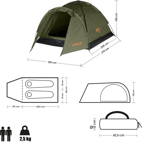 Namiot turystyczny Nils Camp Hiker NC6010, khaki