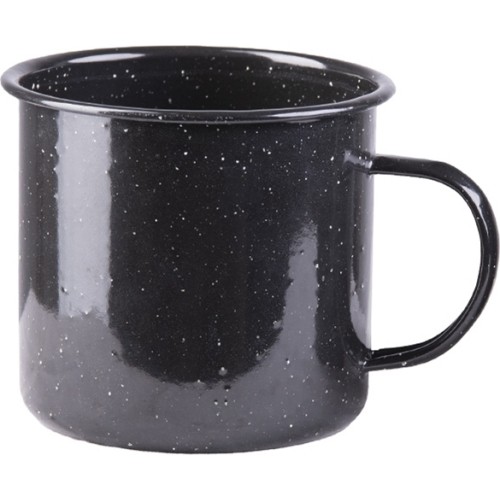 Czarny emaliowany kubek, 680 ml