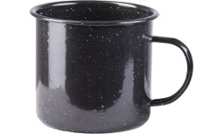 Czarny emaliowany kubek, 680 ml