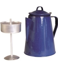 BLUE COFFE POT ENAMELLED WITH PERCOLATOR (8 CUPS)