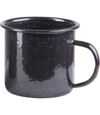 Czarny emaliowany kubek Western, 350 ml