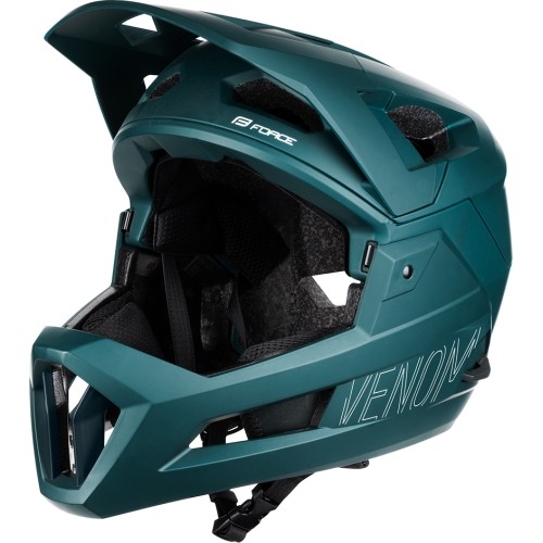 Kask zjazdowy FORCE VENOM // rozmiar: S / M (55 - 58cm) (turkusowy)
