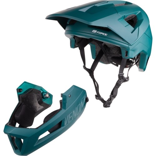 Kask zjazdowy FORCE VENOM // rozmiar: S / M (55 - 58cm) (turkusowy)
