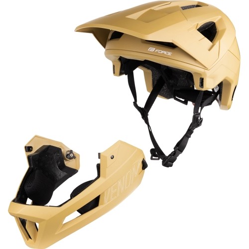 Downhill šalmas FORCE VENOM // dydis: L/XL (58-61 cm) (smėlio)
