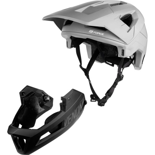 Downhill šalmas FORCE VENOM // dydis: S/M (55-58 cm) (pilka/juoda)