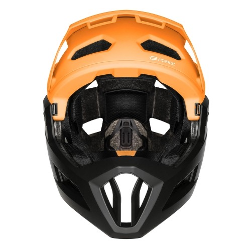 Kask downhillowy FORCE Venom, rozmiar L/XL (58-61 cm), pomarańczowo-czarny