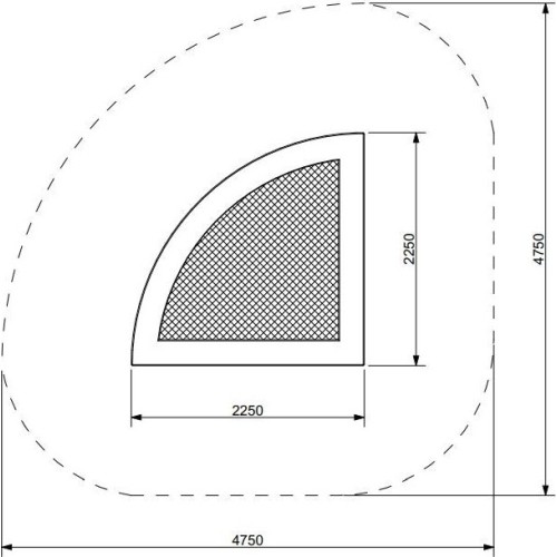 Trampoline KVARTALO 225 WP