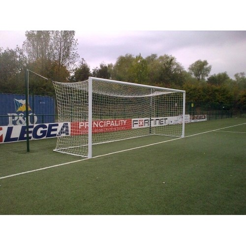 Standardowe bramki piłkarskie (aluminiowe, do zabetonowania) 7,32x2,44 m - Owalny 120x100mm