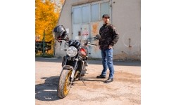 Męskie jeansy motocyklowe BOS Micas - Acid Blue
