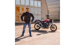 Męskie jeansy motocyklowe BOS Micas - Acid Blue