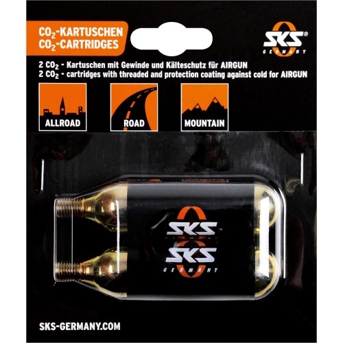 Suspausto oro CO2 balionėlis SKS pompai Airbuster (2x16g), su sriegiu