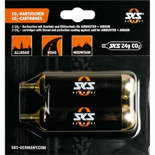 Suspausto oro CO2 balionėlis SKS pompai Airbuster (2x24g), su sriegiu