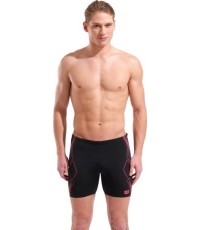 M Graphic Swim Mid Jammer Black-Bright Coral 100 - 505