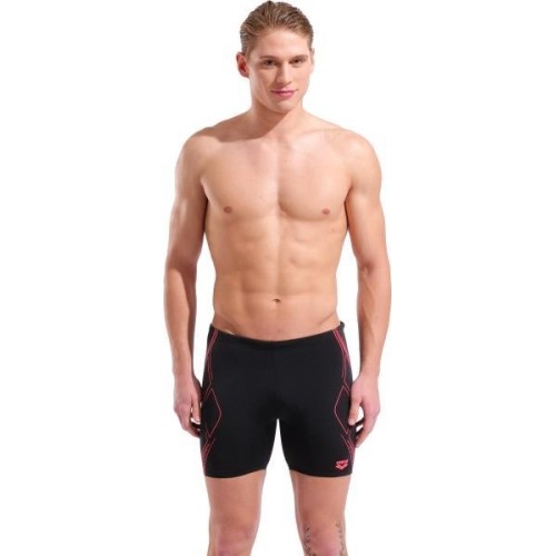 M Graphic Swim Mid Jammer Black-Bright Coral 100 - 505