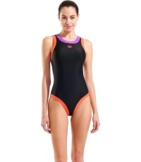 W Bold Lines Black-Calypso Coral-Violet 36 - 639