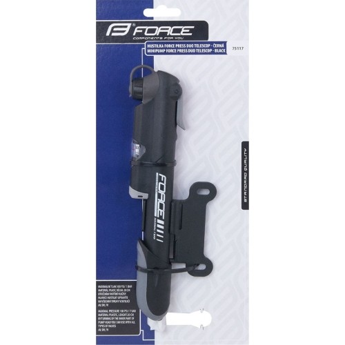 Pompka rowerowa FORCE Mano, 7 bar, 20 cm (czarna)