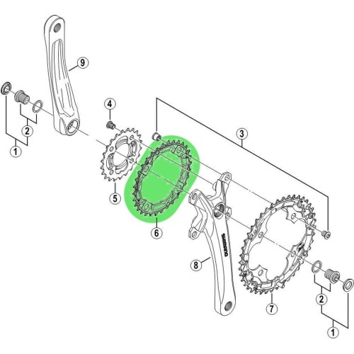 Priekinio bloko žvaigždė SHIMANO FC-M361 32T Acera
