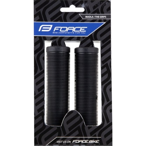 Chwyty kierownicy FORCE Groove 123mm, gumowe, czarne