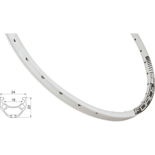 Ratlankis FORCE Basic 27,5" (584x18), d-brake, 32H (baltas)