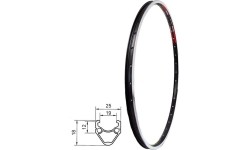 Ratlankis 27,5", HL20DD v-brake, 36H, dvigubas, su kniedėmis (juodas)