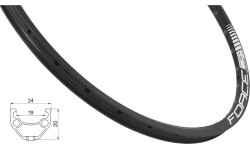 Ratlankis 26", FORCE Basic (559x19), d-brake, 36H (juodas)