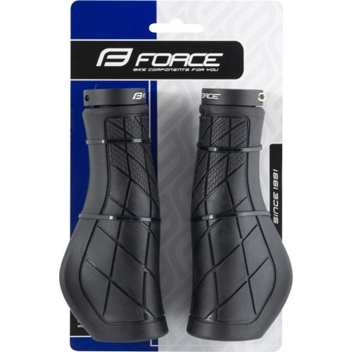 Chwyty kierownicy FORCE TROY 136mm (gumowe, czarne)