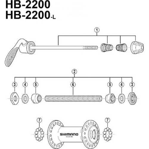 Oś przednia Shimano HB-RM50 (czarna)