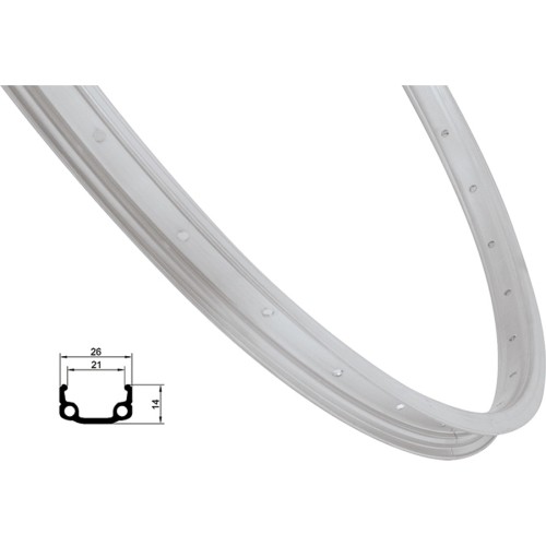 Obręcz 16" REMERX RMX21 305x21, V-brake, 20H (srebrna)