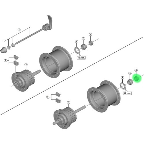 Nakrętka piasty przedniej Shimano HB-IM40 (M9x7.1 mm) (lewa)