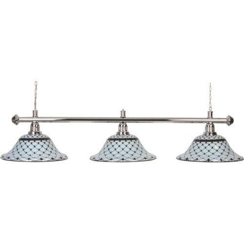 Lampa bilardowa Memory, biało-czarna, 3 klosze, Ø 44 cm, 156 cm