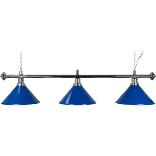 Lampa bilardowa Blue Light, 3 klosze, niebieska, Ø 35 cm, 150 cm