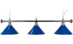 Lampa bilardowa Blue Light, 3 klosze, niebieska, Ø 35 cm, 150 cm